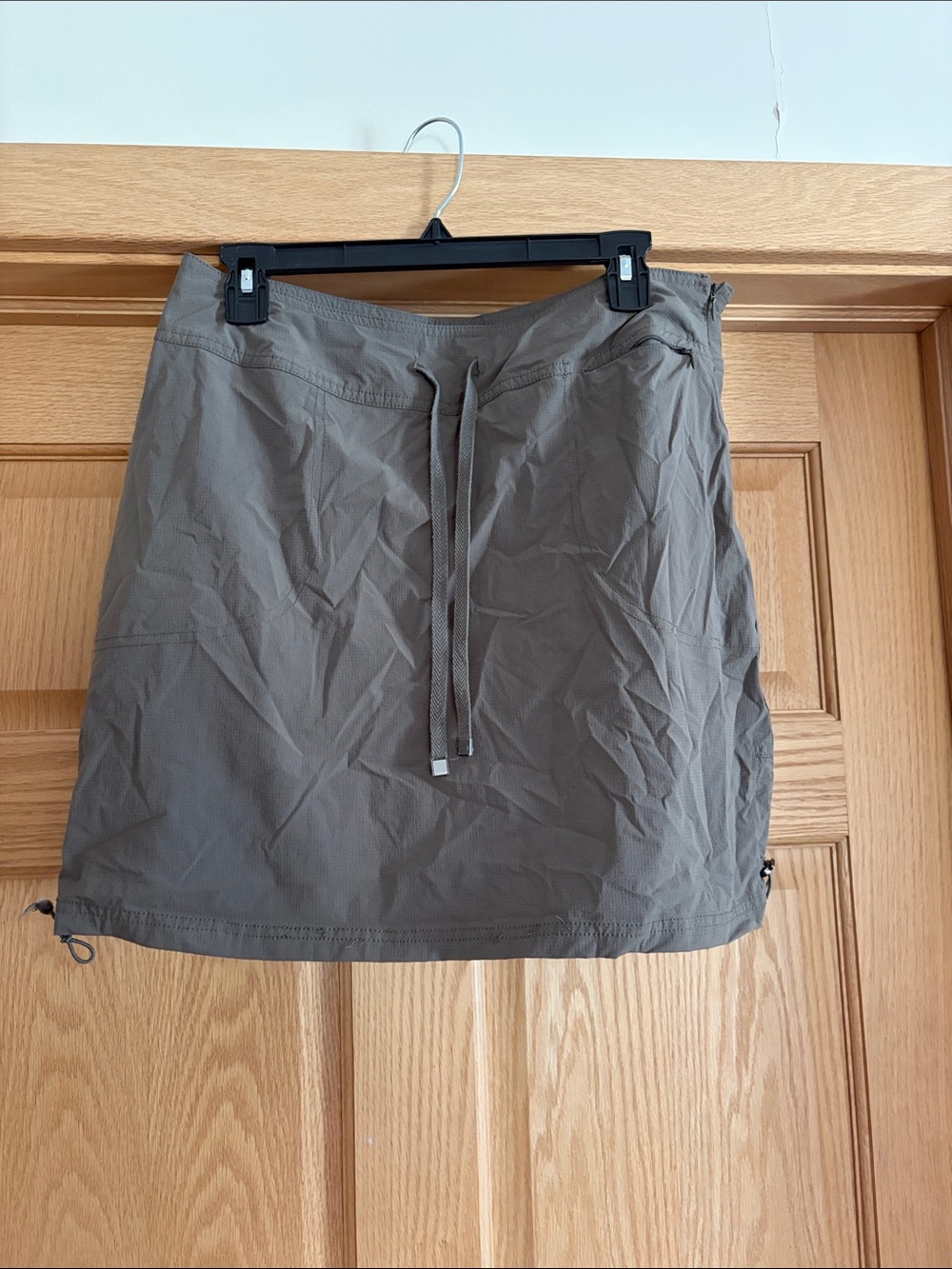 Casual Drawstring Khaki Skort